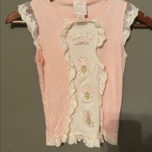 Lemon Loves Lime Pink Ruffle Kids Blouse A1